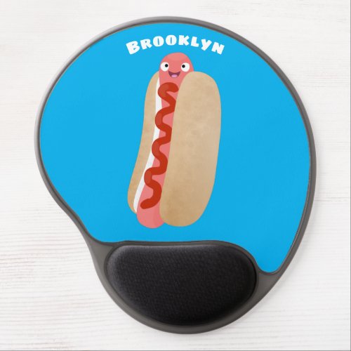 Cute funny hot dog Weiner cartoon Gel Mouse Pad