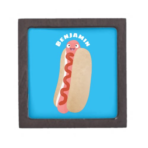 Cute funny hot dog Weiner cartoon Gift Box