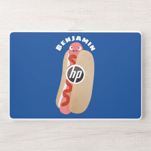 Cute funny hot dog Weiner cartoon HP Laptop Skin