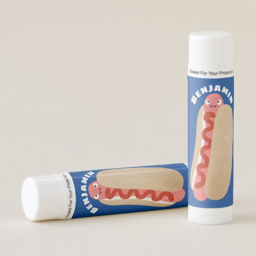 Cute funny hot dog Weiner cartoon  Lip Balm