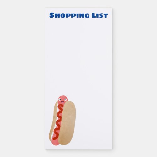 Cute funny hot dog Weiner cartoon  Magnetic Notepad