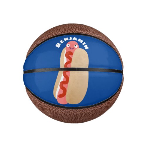 Cute funny hot dog Weiner cartoon Mini Basketball