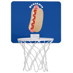Cute funny hot dog Weiner cartoon Mini Basketball Hoop