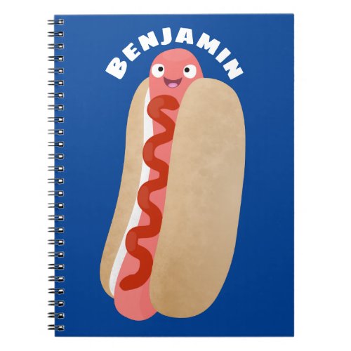 Cute funny hot dog Weiner cartoon Notebook