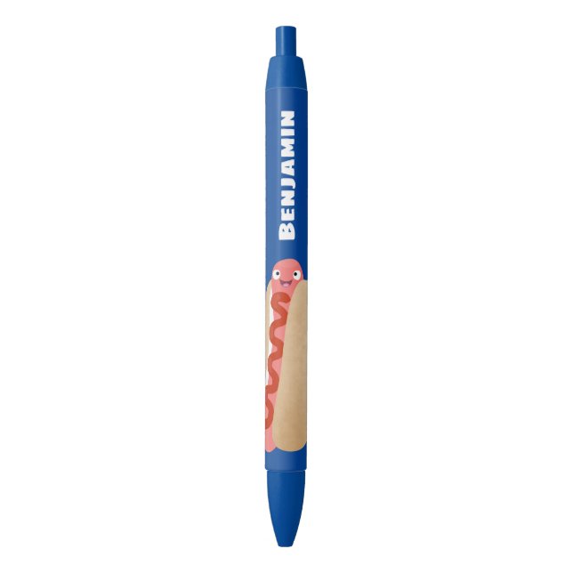 Cute funny hot dog Weiner cartoon  Pen (Front Vertical)