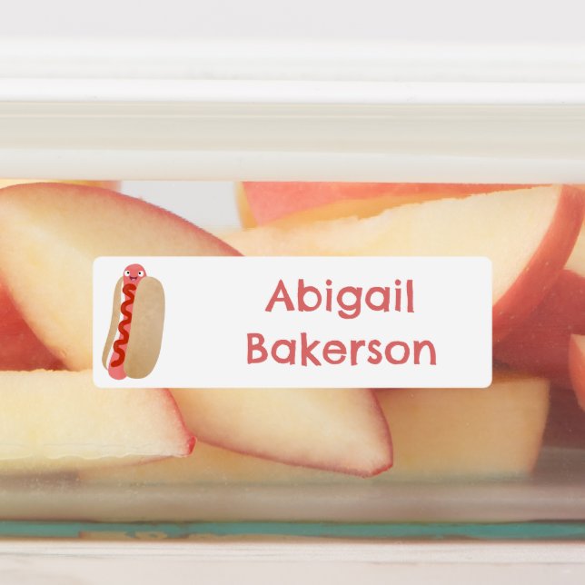 Cute funny hot dog Weiner cartoon personalized Labels (Affixed)