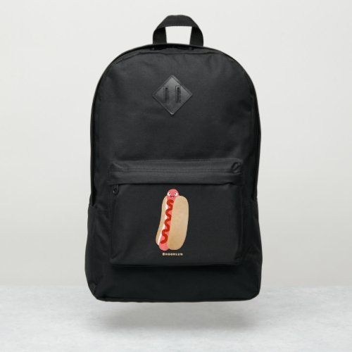 Cute funny hot dog Weiner cartoon Port Authority Backpack