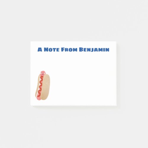 Cute funny hot dog Weiner cartoon Post_it Notes