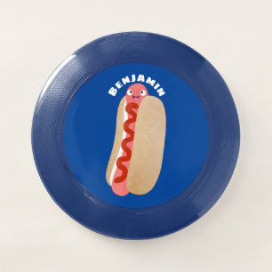 Cute funny hot dog Weiner cartoon Wham-O Frisbee