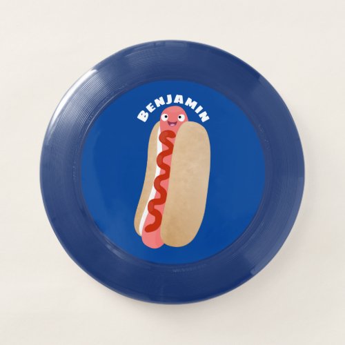 Cute funny hot dog Weiner cartoon Wham_O Frisbee