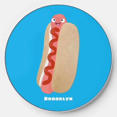 Cute funny hot dog Weiner cartoon Wireless Charger