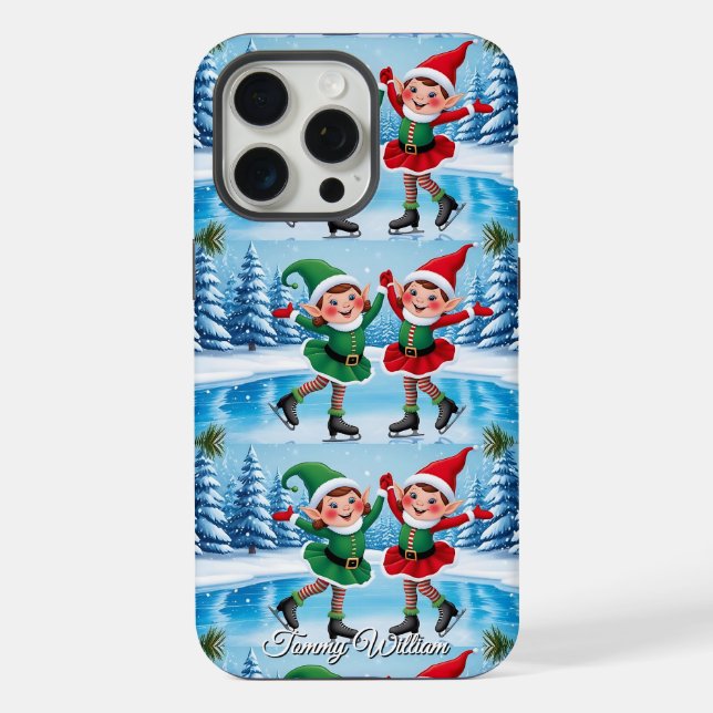 Cute Funny Humor Trendy Modern Merry Christmas iPhone Case (Back)