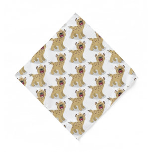 Cute funny hyena laughing cartoon illustration bandana