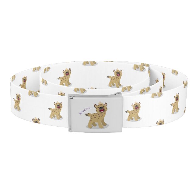 Cute funny hyena laughing cartoon illustration belt (Coil)