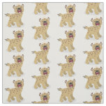 Cute funny hyena laughing cartoon illustration fabric