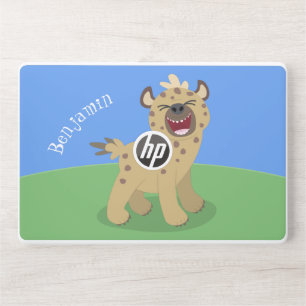 Cute funny hyena laughing cartoon illustration HP laptop skin