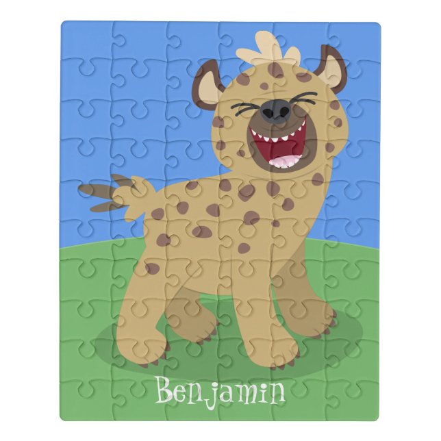 Cute funny hyena laughing cartoon illustration jigsaw puzzle (Puzzle Vertical)