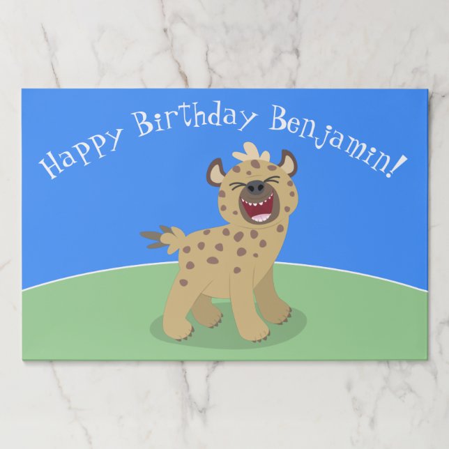 Cute funny hyena laughing cartoon illustration paper pad (Front)