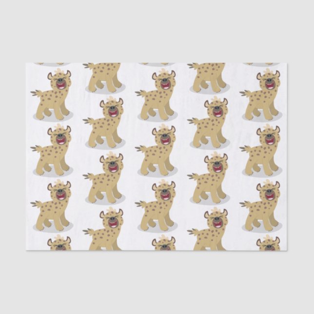 Cute funny hyena laughing cartoon illustration tissue paper (Front)