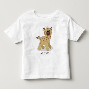 Cute funny hyena laughing cartoon illustration toddler t-shirt