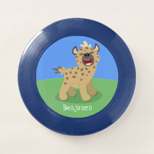 Cute funny hyena laughing cartoon illustration Wham-O frisbee