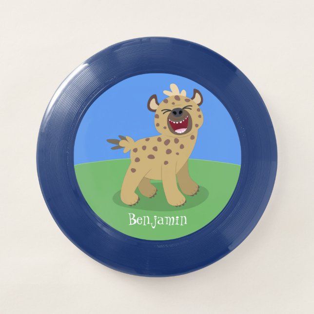 Cute funny hyena laughing cartoon illustration Wham-O frisbee (Front)