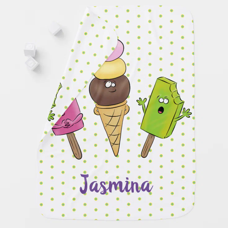 Cute funny ice cream popsicle cartoon trio baby blanket | Zazzle Cute funny ice cream popsicle cartoon trio baby blanket | Zazzle
