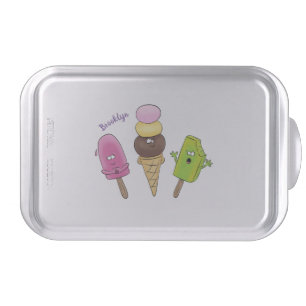 Cute funny ice cream popsicle cartoon trio cake pan