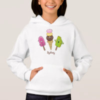 Cute funny ice cream popsicle cartoon trio