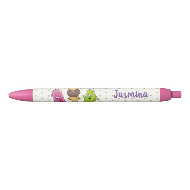 Cute funny ice cream popsicle cartoon trio pen (Front)