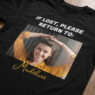 Cute Funny If Lost Please Return To Couple’s Photo Tri-Blend Shirt
