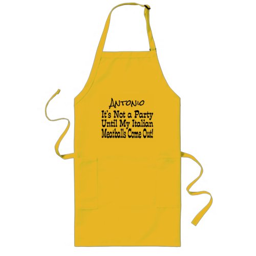 Cute Funny Italian Meatball Party Long Apron