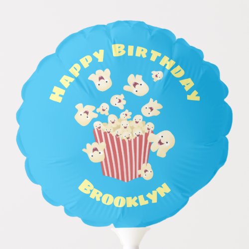 Cute funny jumping popcorn cartoon balloon