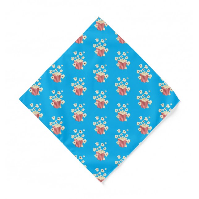 Cute funny jumping popcorn cartoon bandana (Front)