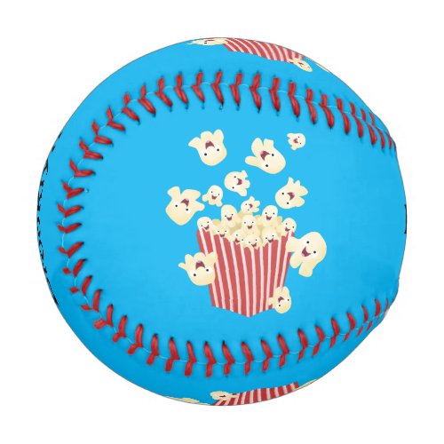 Cute funny jumping popcorn cartoon baseball
