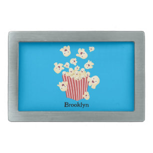Cute funny jumping popcorn cartoon belt buckle