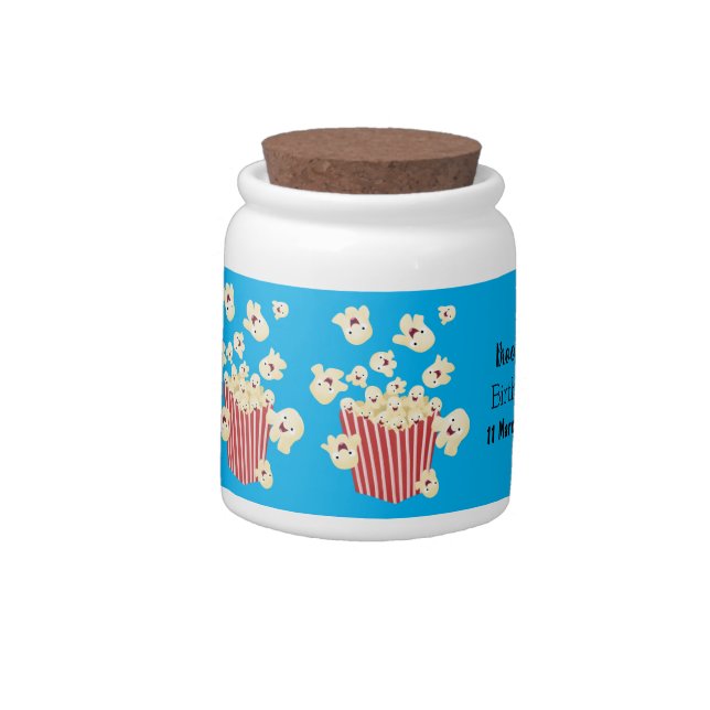 Cute funny jumping popcorn cartoon candy jar (Left)