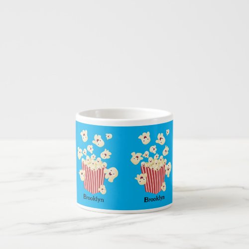 Cute funny jumping popcorn cartoon espresso cup