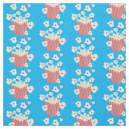 Cute funny jumping popcorn cartoon fabric