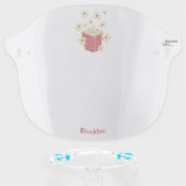Cute funny jumping popcorn cartoon face shield (Front w/Glasses)