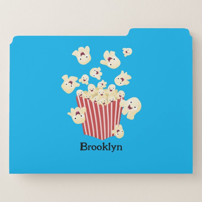 popcorn ファイル Cute funny jumping popcorn cartoon file folder | Zazzle