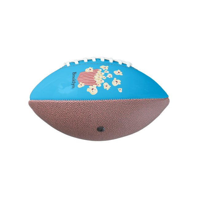 Cute funny jumping popcorn cartoon football (Rotated 270)