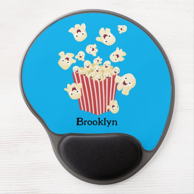 Cute funny jumping popcorn cartoon gel mouse pad (Front)