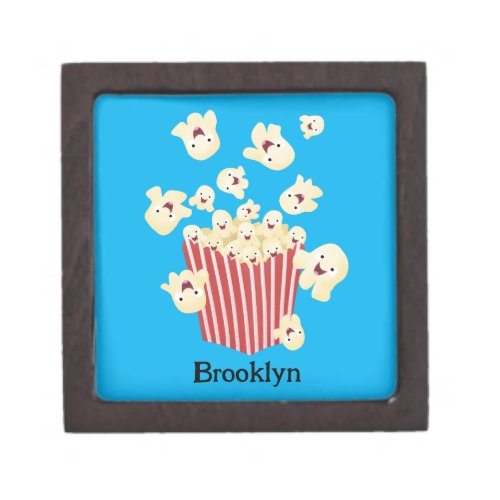 Cute funny jumping popcorn cartoon gift box