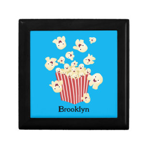Cute funny jumping popcorn cartoon gift box