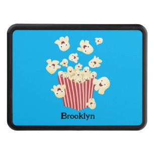 Cute funny jumping popcorn cartoon hitch cover
