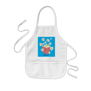 Cute funny jumping popcorn cartoon kids' apron