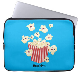 Cute funny jumping popcorn cartoon laptop sleeve