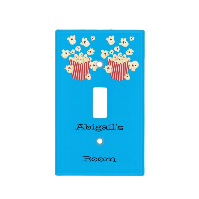 Cute funny jumping popcorn cartoon light switch cover (Front)