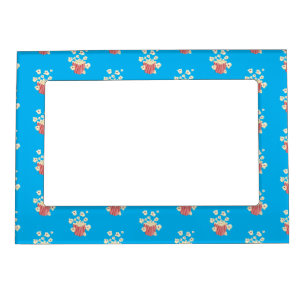 Cute funny jumping popcorn cartoon magnetic frame